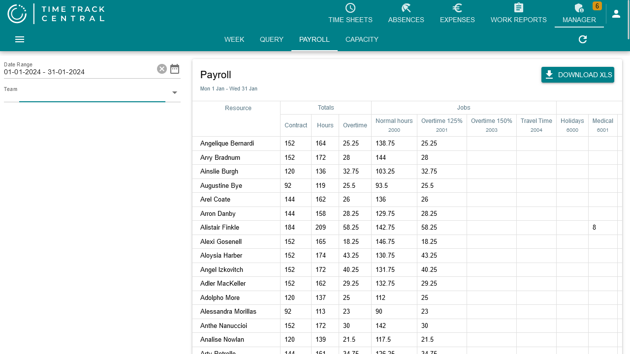 Payroll export